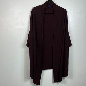 Kit And Ace 3/4 Sleeve Open Front Cardigan In Wine Burgundy Size M/L